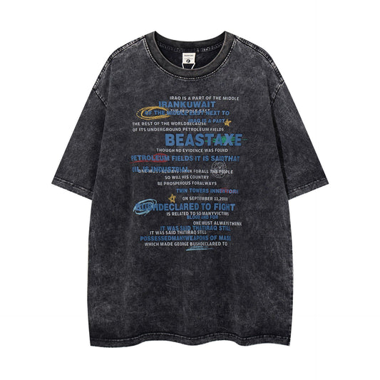 Hip Hop Clothing Summer Vintage T-Shirt Short Sleeve