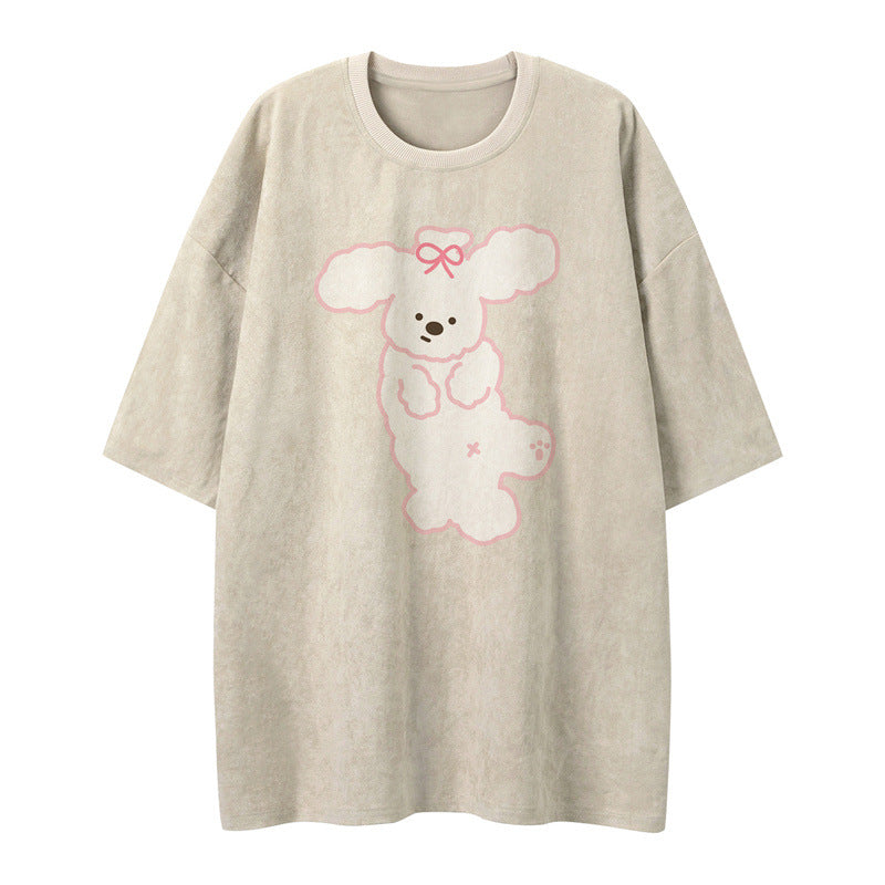 US drip outfits Summer Vintage Cartoon Doggy Casual T-Shirts