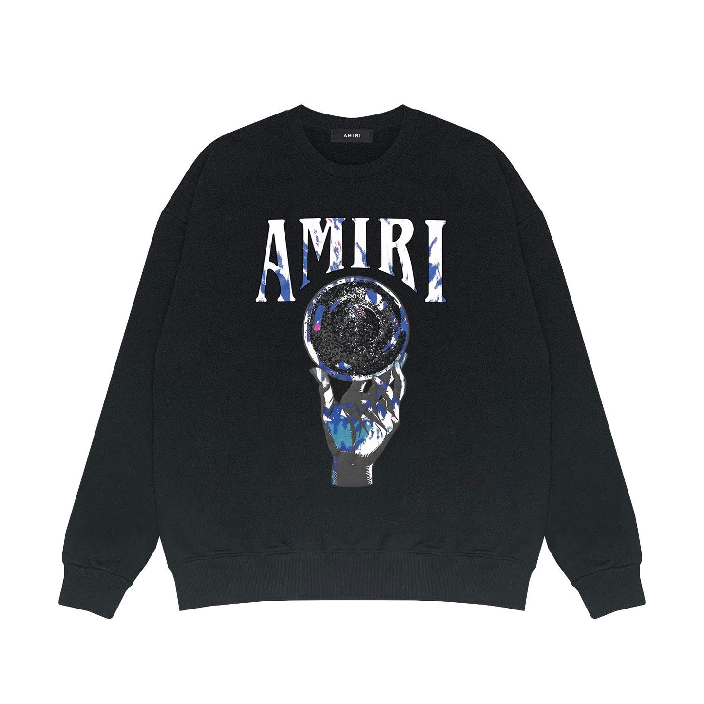Amiri Long-Sleeve Shirt Personality Printed Crew Neck Sweatshirt