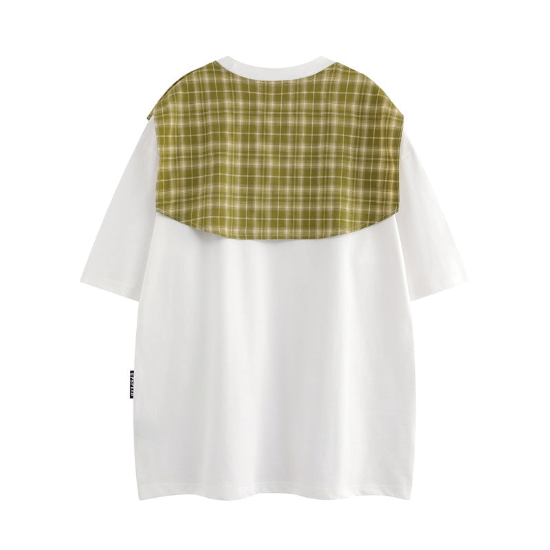 Camisas Retros Vintage Shawl Short Sleeve T-Shirt Oversize Casual Top