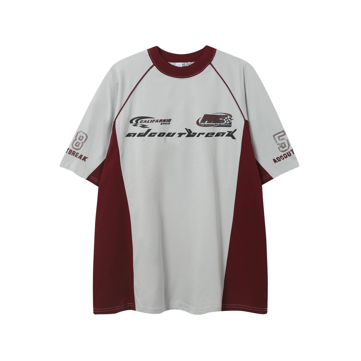 Hip Hop Clothing Summer Short Sleeve Loose Locomotive Racing Suit Sports T-Shirt Loose