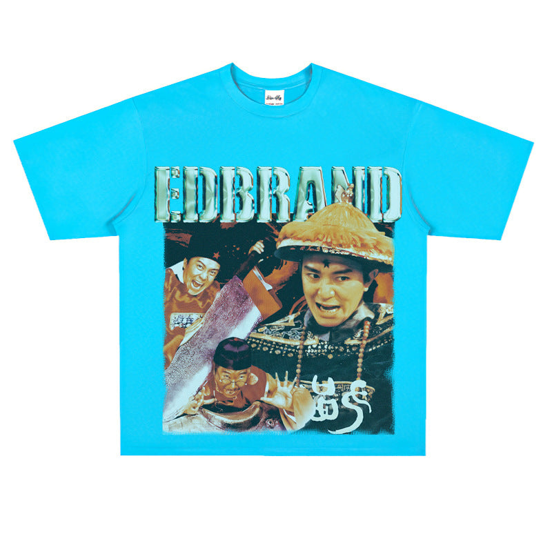 Film Star T Shirt Stephen Chow Derivative Short Sleeves Vintage American Street T-shirt
