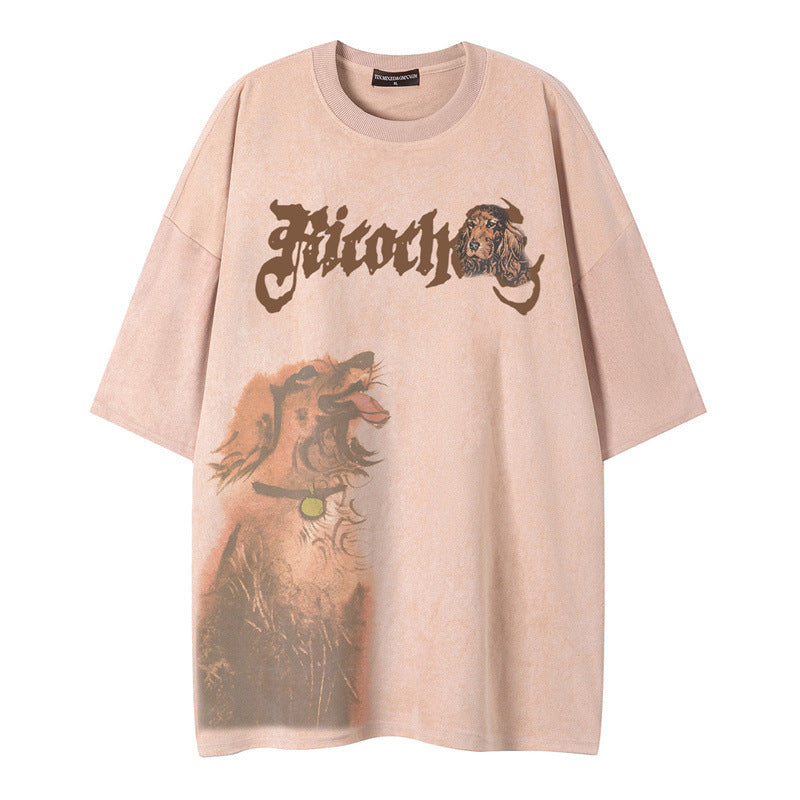 Camisetas Streetwear Summer Vintage Wolf Legend Casual Loose Short Sleeve T-Shirt