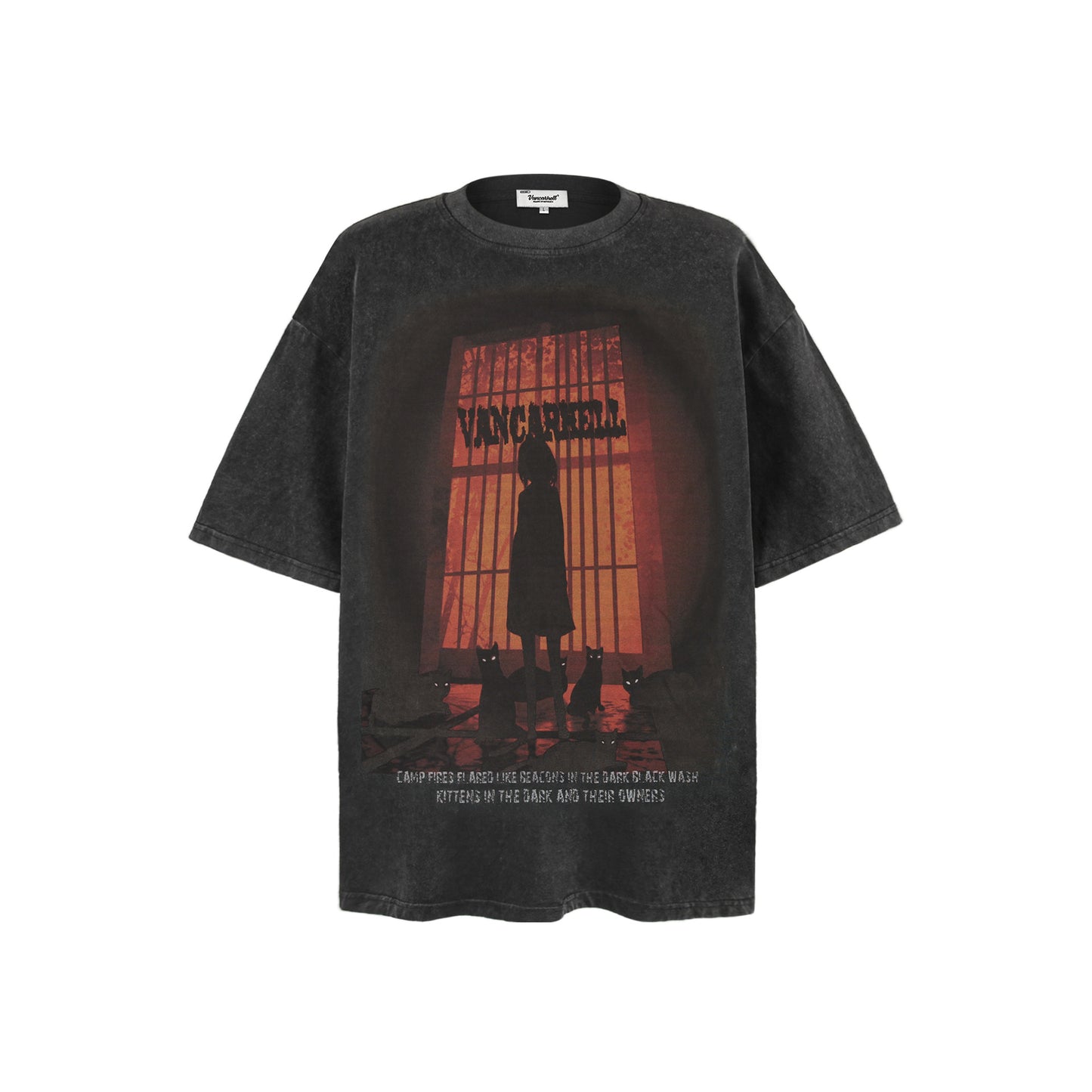 American vintage street T-shirt summer men's loose pure cotton