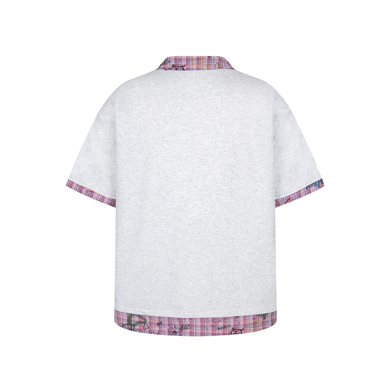 Casual Street Wear Vintage Short Sleeve T-Shirt Lapel POLO Shirt