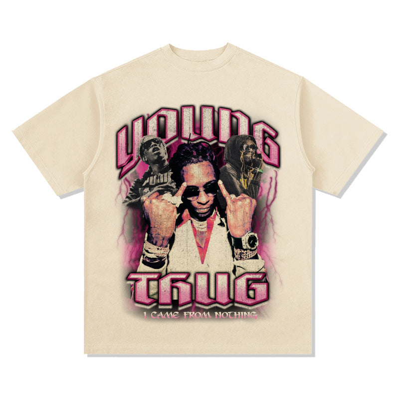 Cool t rapper young thug print short sleeve top