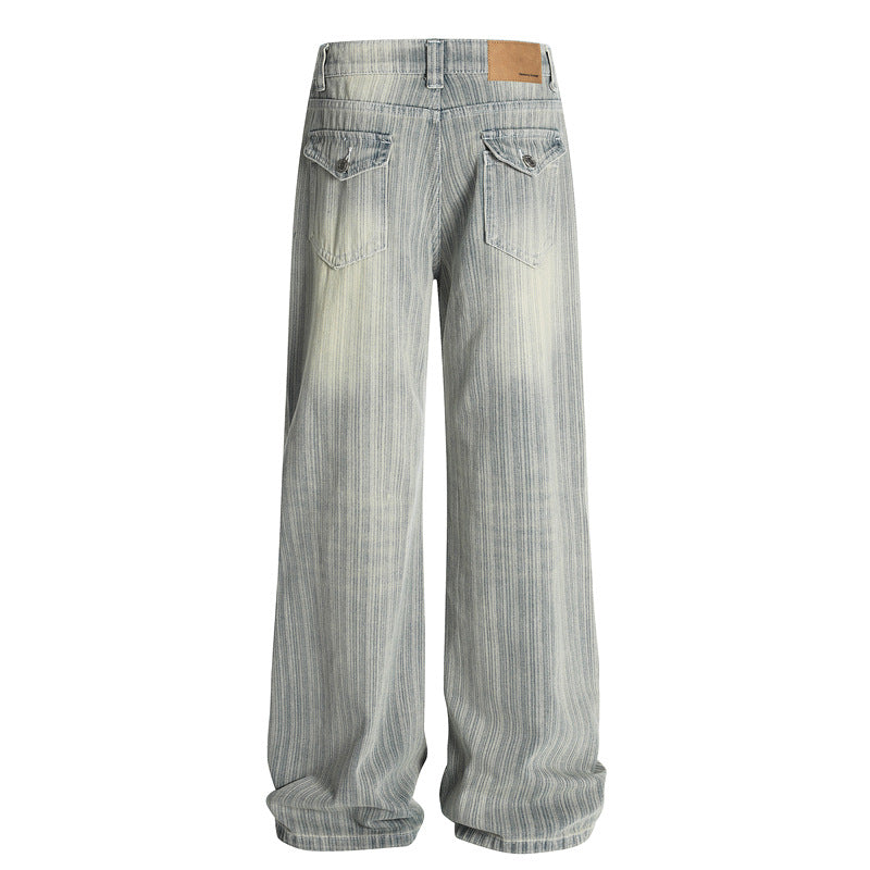 Casual Street Wear Retro Straight Jeans Fall Loose