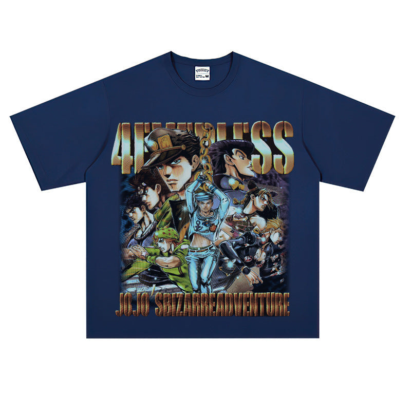 Film Star T Shirt Short Sleeve Loose Retro American Style Trend Cotton T-shirt