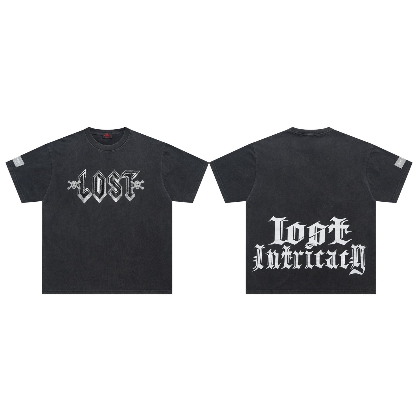 Lost Intricacy T-Shirt Skull Wash Casual Short Sleeve T-Shirt