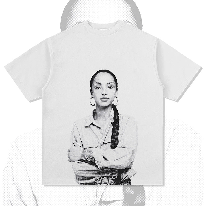 Marcas streetwear usa Sade Adu print short-sleeved t-shirt