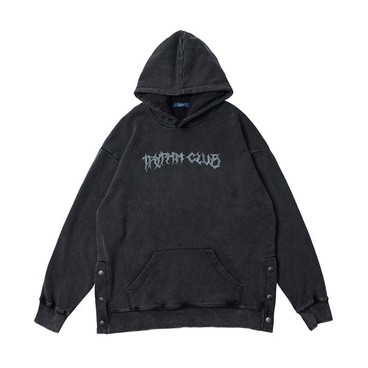 Streetwear Hoodie Vintage Washed Old Printed Hooded Sweater Hip Hop Jacket