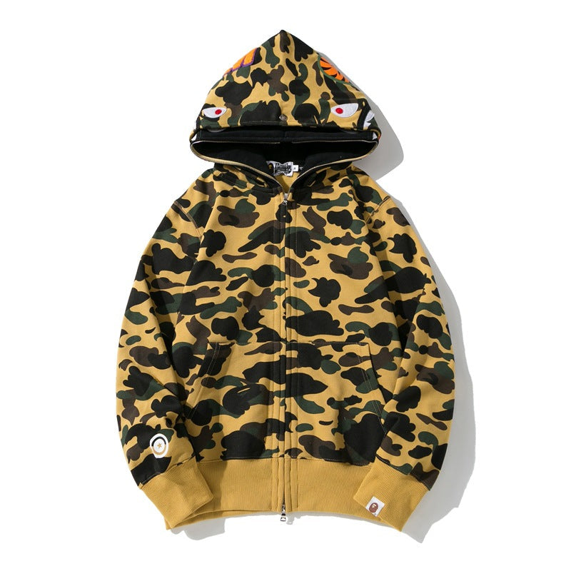 Ape Hoodie Shark Under the Stars Hooded Cardigan Zip Double Hat Camo Sweater Jacket