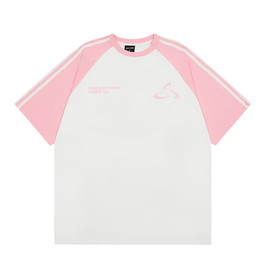 Vintage T Shirts Hip Hop Vintage Alphabet Print Short Sleeve T-Shirt Summer Loose Half Sleeve Tee