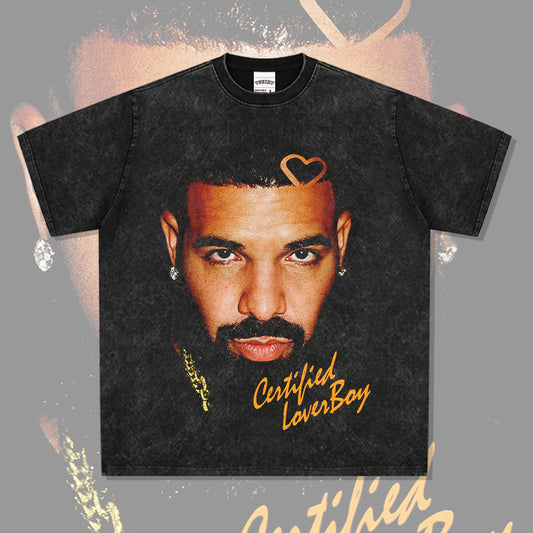 Outfit streetwear vintage drake Drake hip hop print short sleeve t-shirt