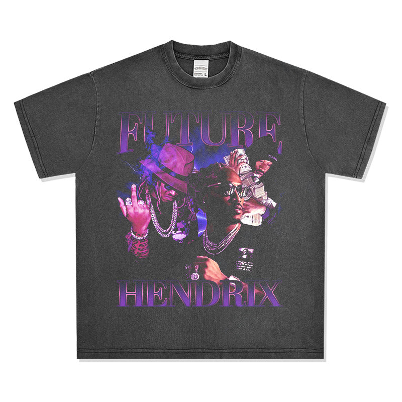 New york hip hop shop vintage hip hop future kid print short sleeve t-shirt