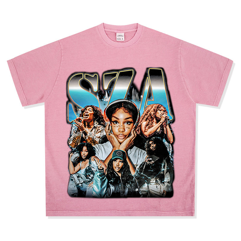 New york hip hop shop vintage hip hop sza print short sleeve t-shirt