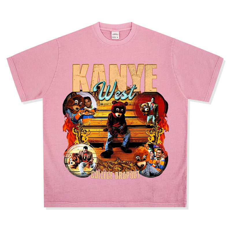 New york hip hop shop vintage hip hop kanye west print short sleeve t shirt