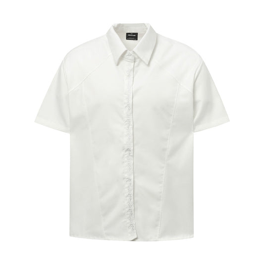 Hip Hop Shirts For Boys Lapel Embroidered Loose Short Sleeve Casual Shirt