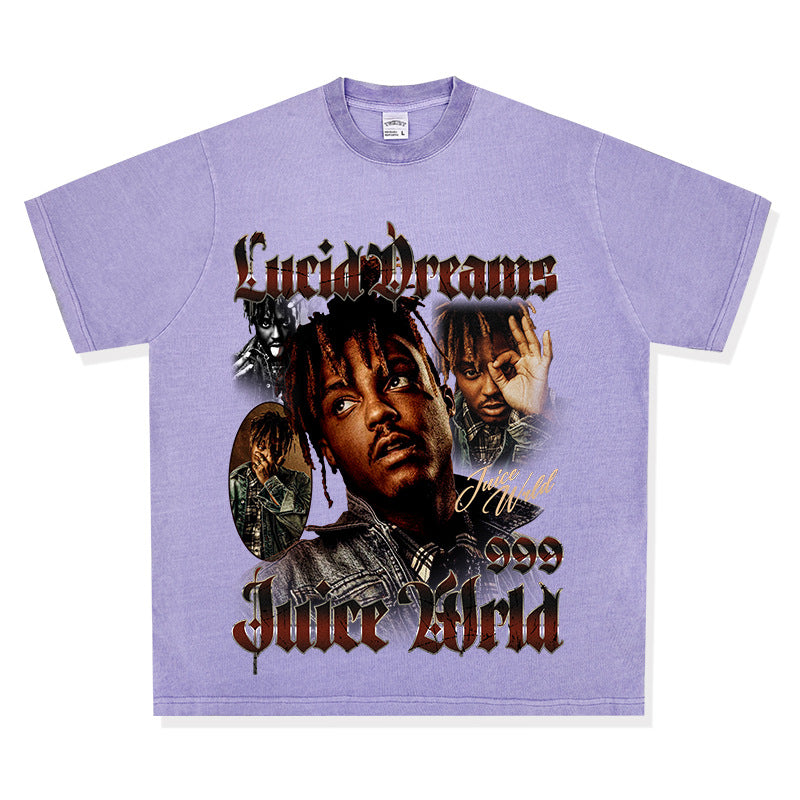 New york hip hop shop rap · Juice Wrld print hip hop, short sleeve T shirt