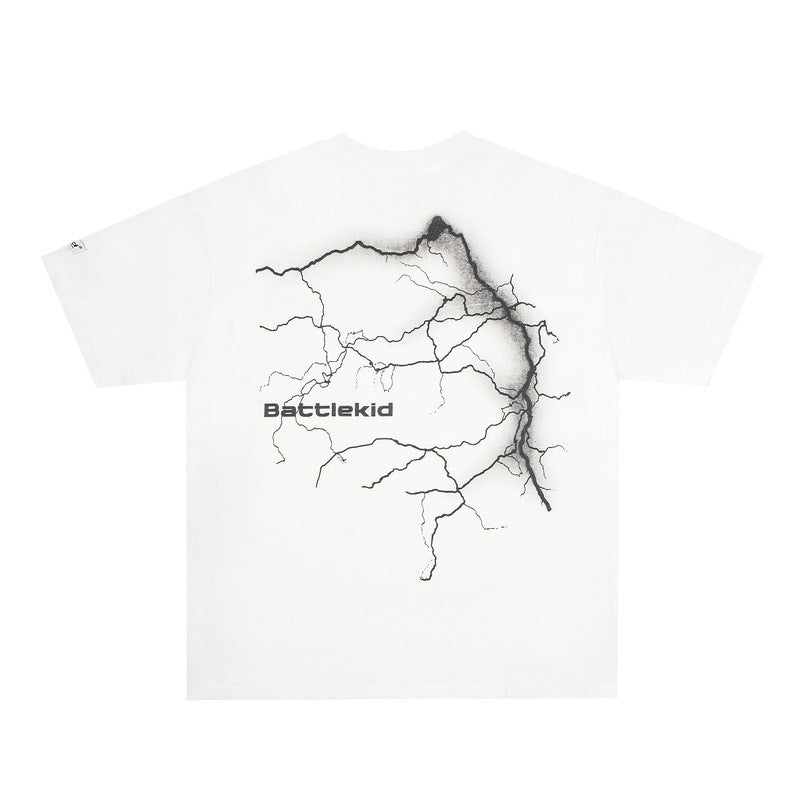 Hip Hop Clothes New York Thunderbolt Print Short Sleeve T-Shirt
