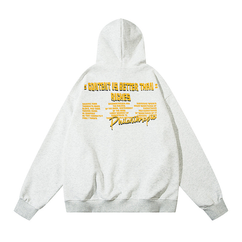 Streetwear Hoodie Vintage Washed Old Hooded Sweater Cartoon Cartoon Character Print Casual Hoodie