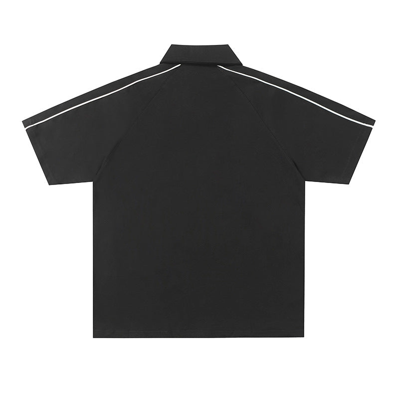 Hip Hop Clothing Summer T-Shirt Short Sleeve Sweatshirt Embroidered Lapel Polo Shirt