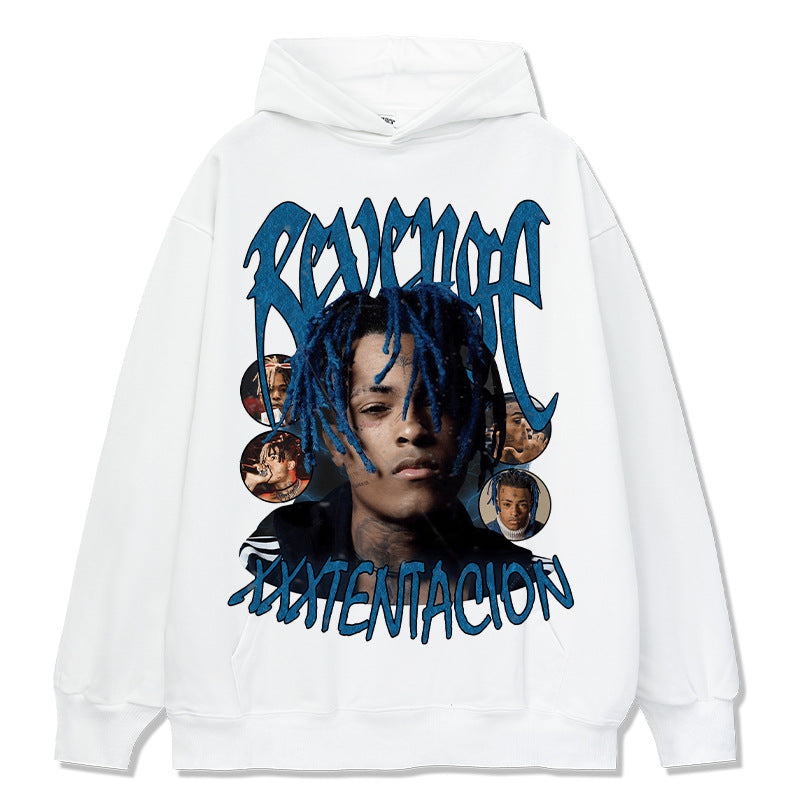 Marcas streetwear usa vintage XXX TENTACION print crew neck sweater
