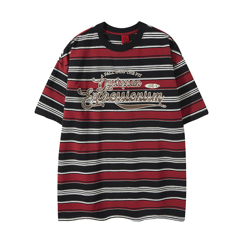 Distorted vintage summer short-sleeved t-shirt loose casual top
