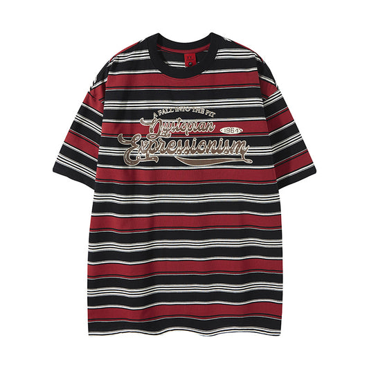 Distorted vintage summer short-sleeved t-shirt loose casual top