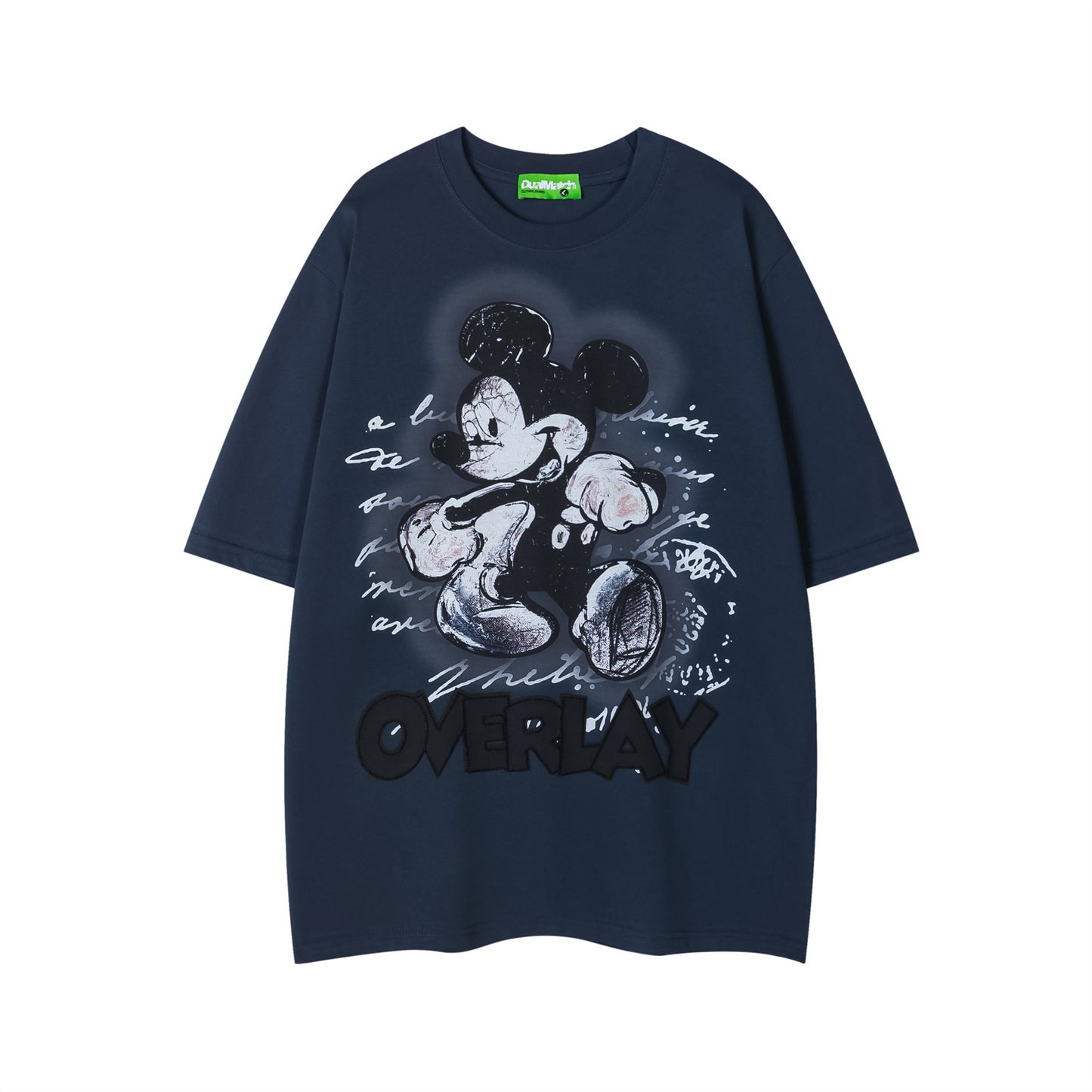 Distorted vintage cute mickey print short sleeve t-shirt summer loose casual top