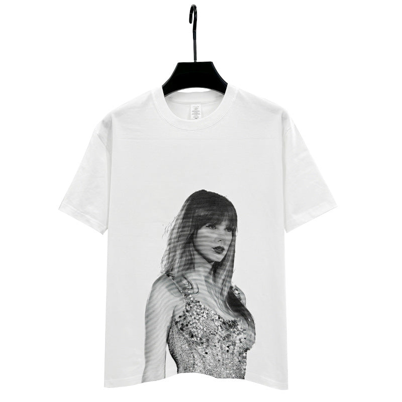 Unisex T-shirts Singer Taylor Swift Mildew Print Short Sleeves
