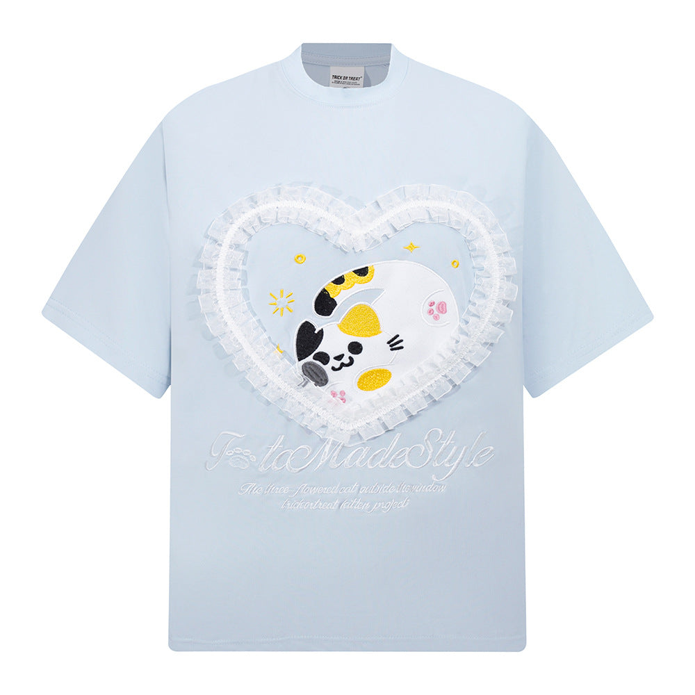 Nostalgia T Shirts Vintage Summer Loose Crew Neck Short Sleeve T-Shirt