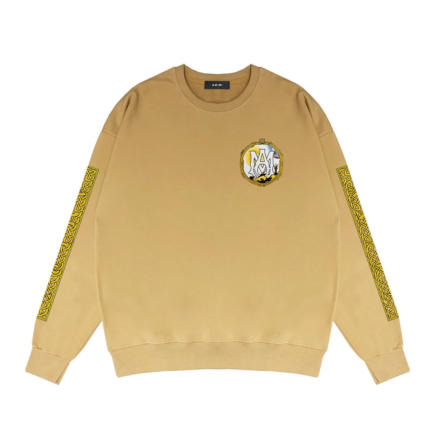 Amiri Long Sleeved Shirt Fashion Brand Crew Sweatshirts round Neck Sweater