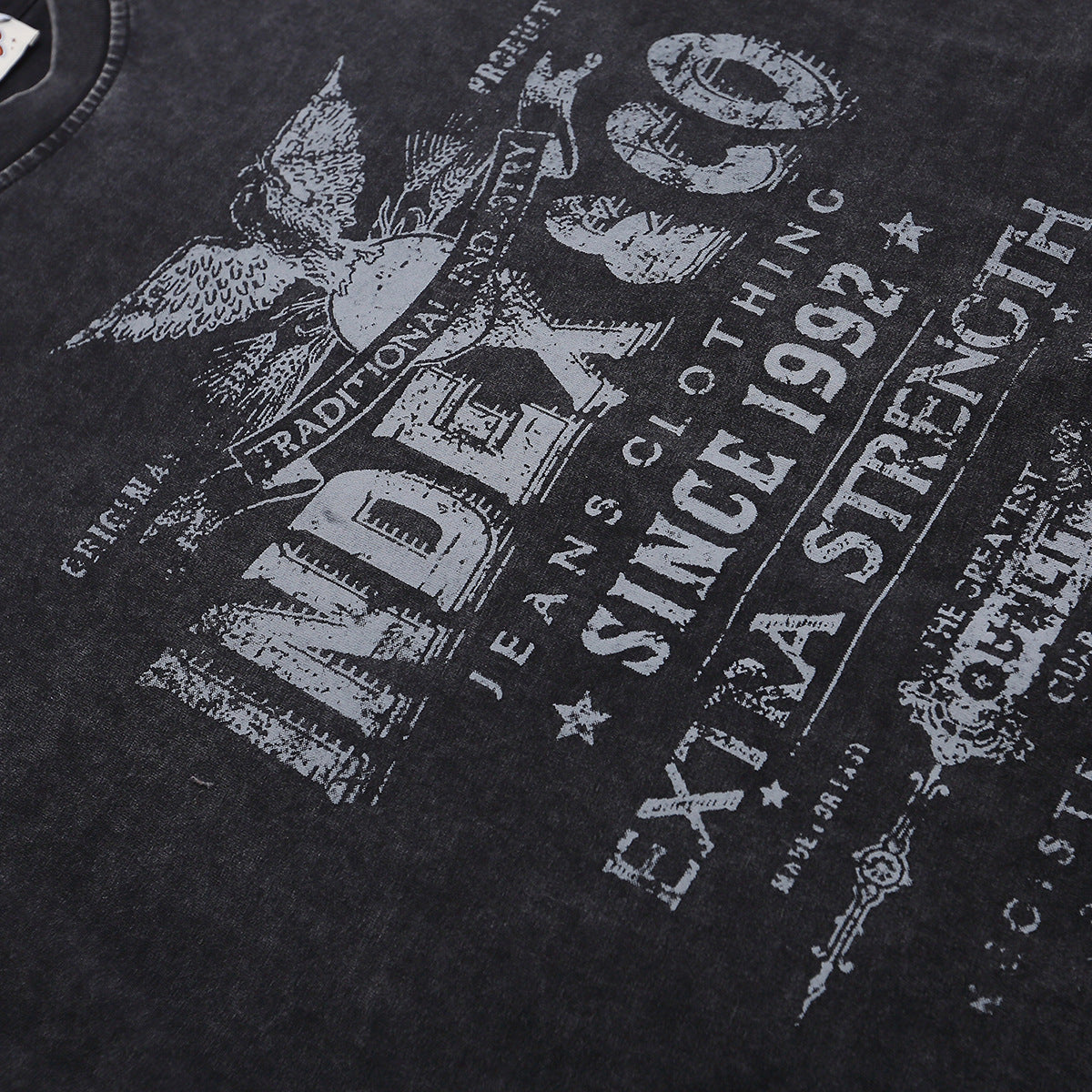 Hip Hop Clothing Summer Hip Hop Washed Old T-Shirt Short Sleeve