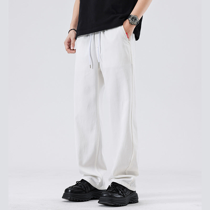 Men Casual Pants Retro Jeans Men Spring and Autumn Loose Straight Wide Legs