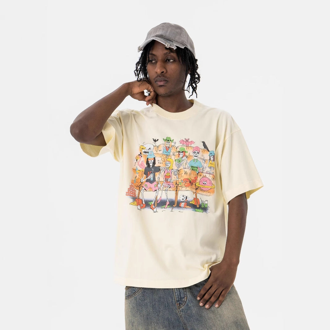 Vintage 90s Hip Hop Clothing Summer Loose Casual Short Sleeve T-Shirt