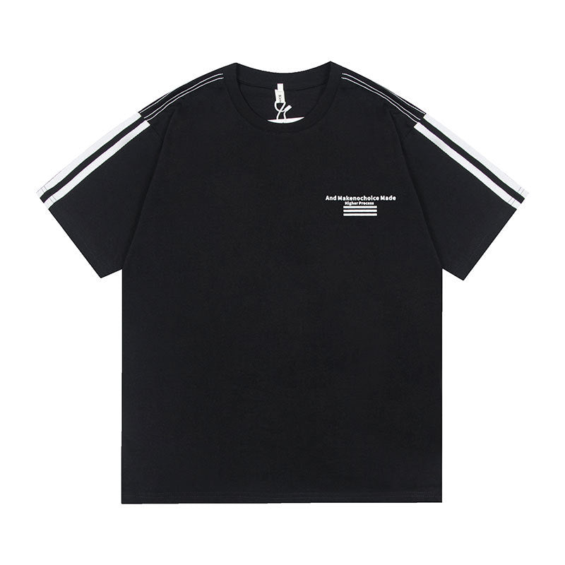 Vintage Tišö Rt Letter Embroidered Short Sleeve T-Shirt Loose Crew Neck