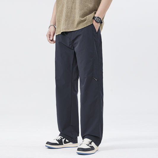Men Casual Pants Straight Men's Spring and Summer Loose Wide Leg Pants