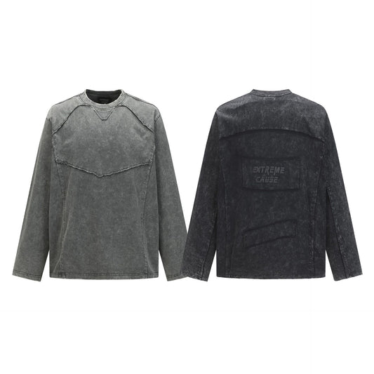 Unisex long-sleeved shirt autumretro round neck