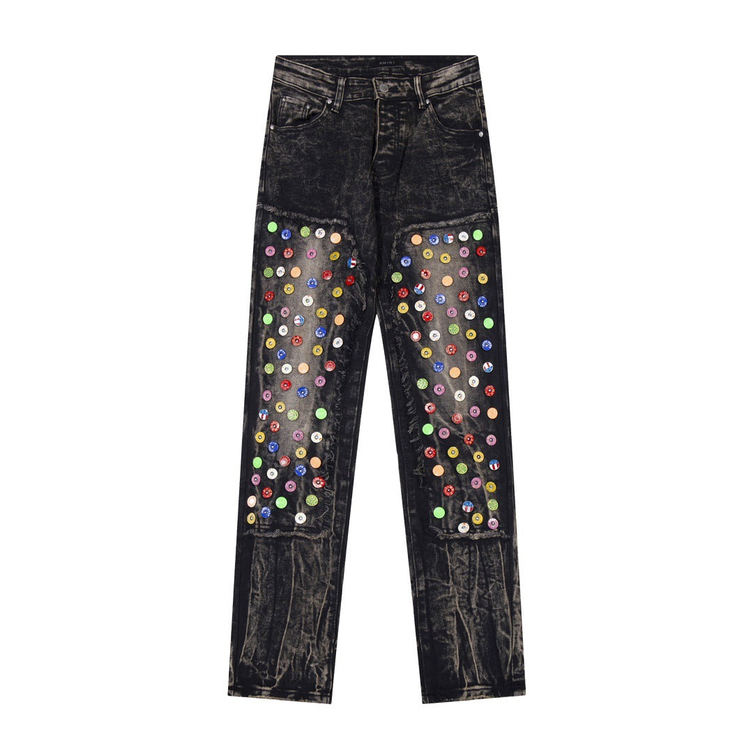 Amiri Jeans Slim Fit Stretch Stickers Jeans