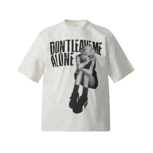 Camisas Retros Hip Hop Character Letter Print Short Sleeve T-Shirt