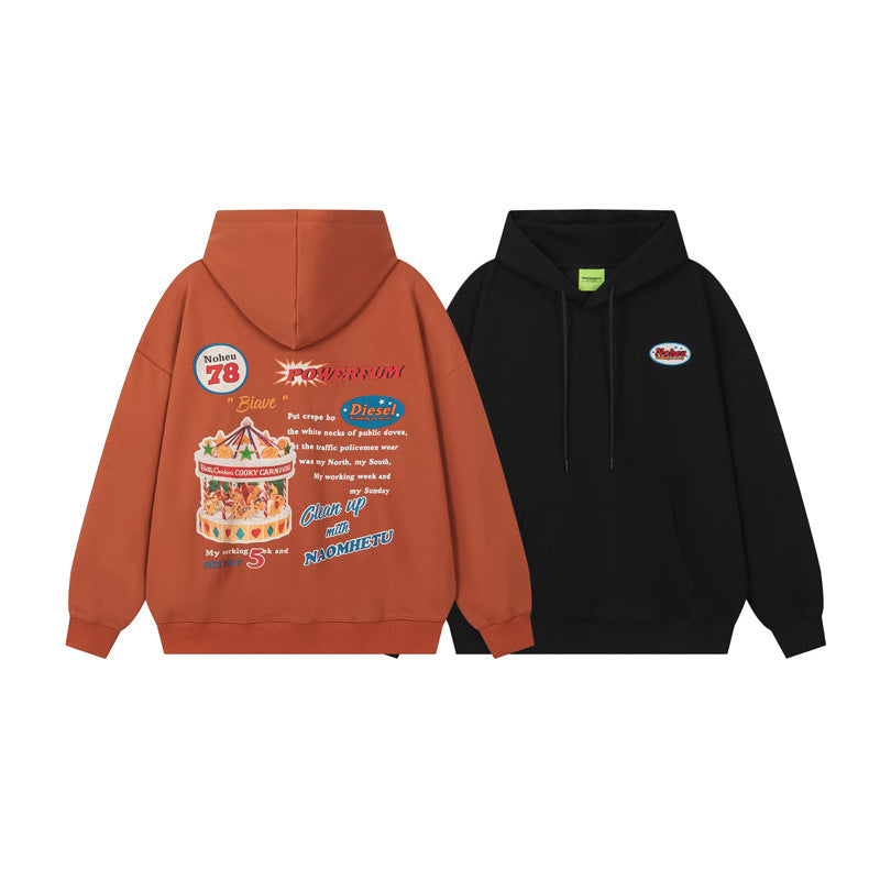 Vice streetwear vintage embroidered cartoon hooded sweater autumn/winter jacket