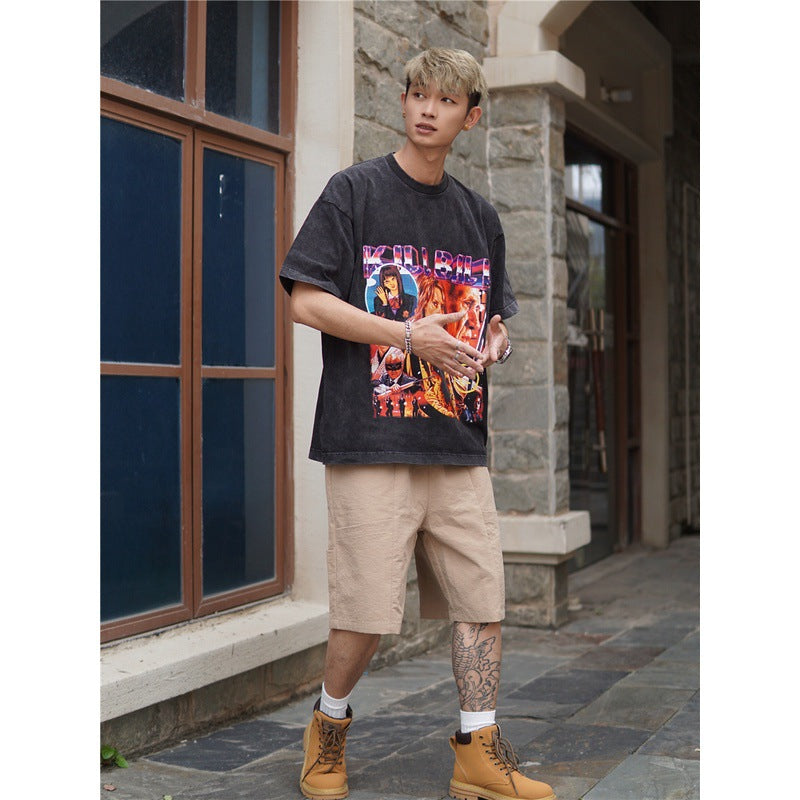 Film Star T Shirt Classic Movie Kill Bill Short Sleeve Loose Street Printed T-shirt Men and Women