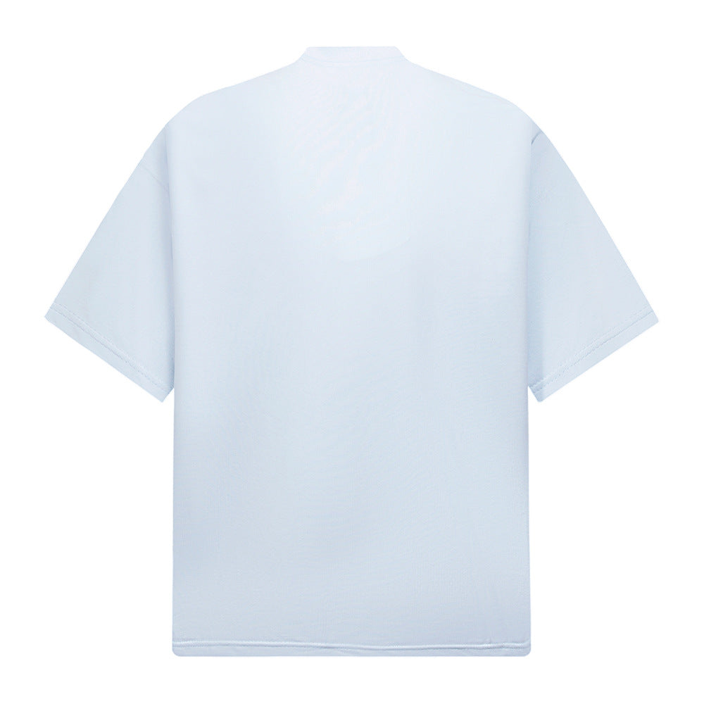 Nostalgia T Shirts Vintage Summer Short Sleeve T-Shirt Embroidered Crew Neck Loose Top
