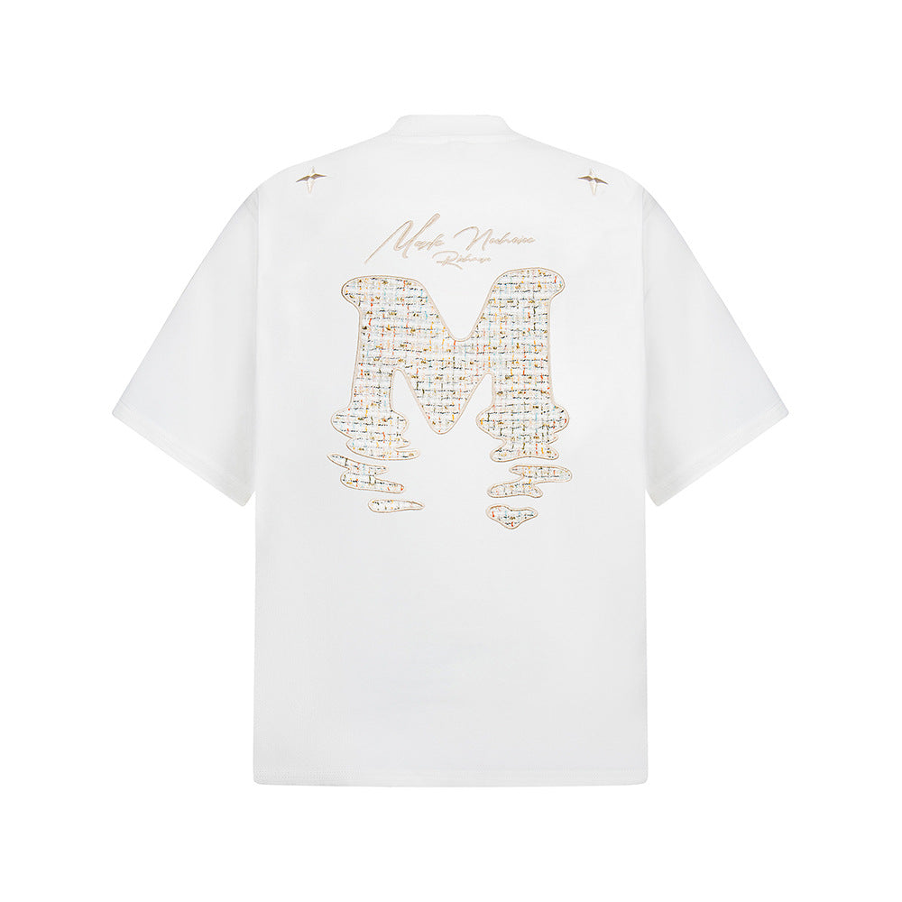 Hip Hop Clothes New York Crew Neck T-Shirt Embroidery Loose Casual