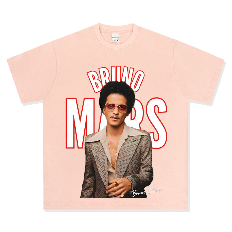 New york hip hop shop bruno mars print long sleeve short sleeve t-shirt