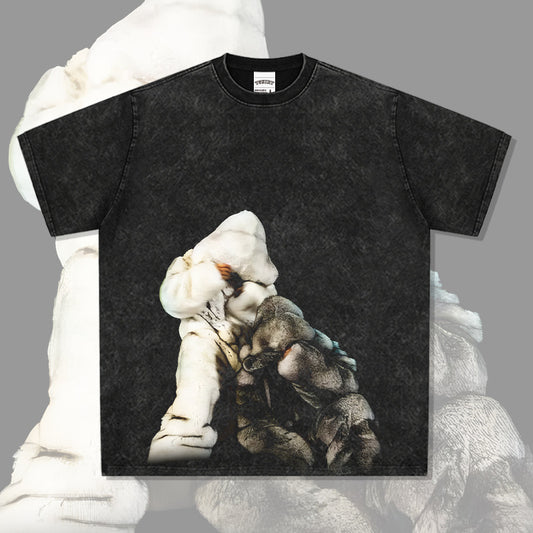 Streetwear masculino vintage hip hop drake drake print short sleeve t-shirt