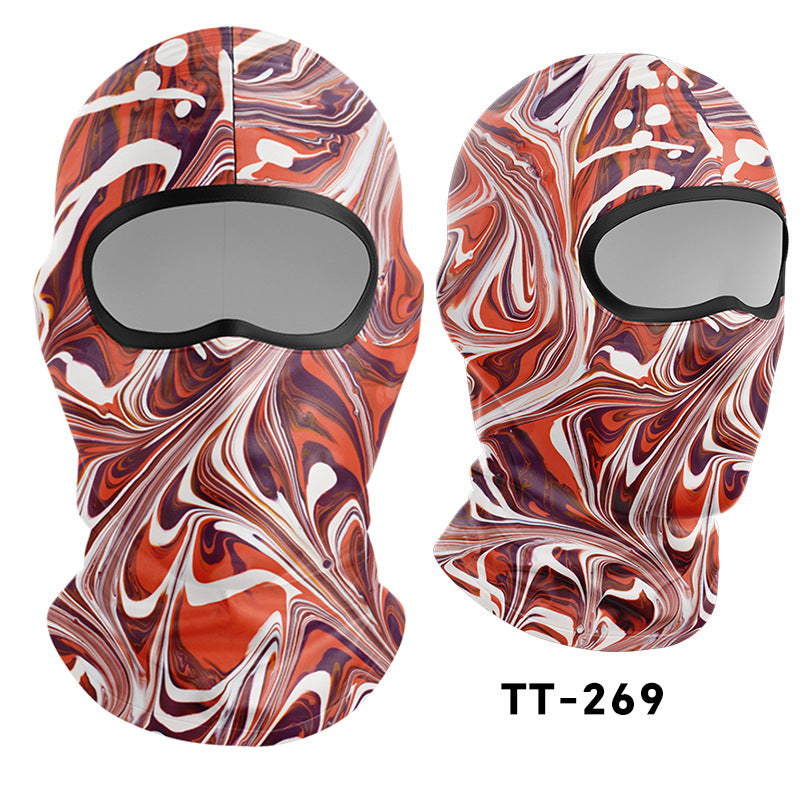 Cycling Windproof Hood Bionic Camouflage Printed Ice Silk Sunscreen Mask