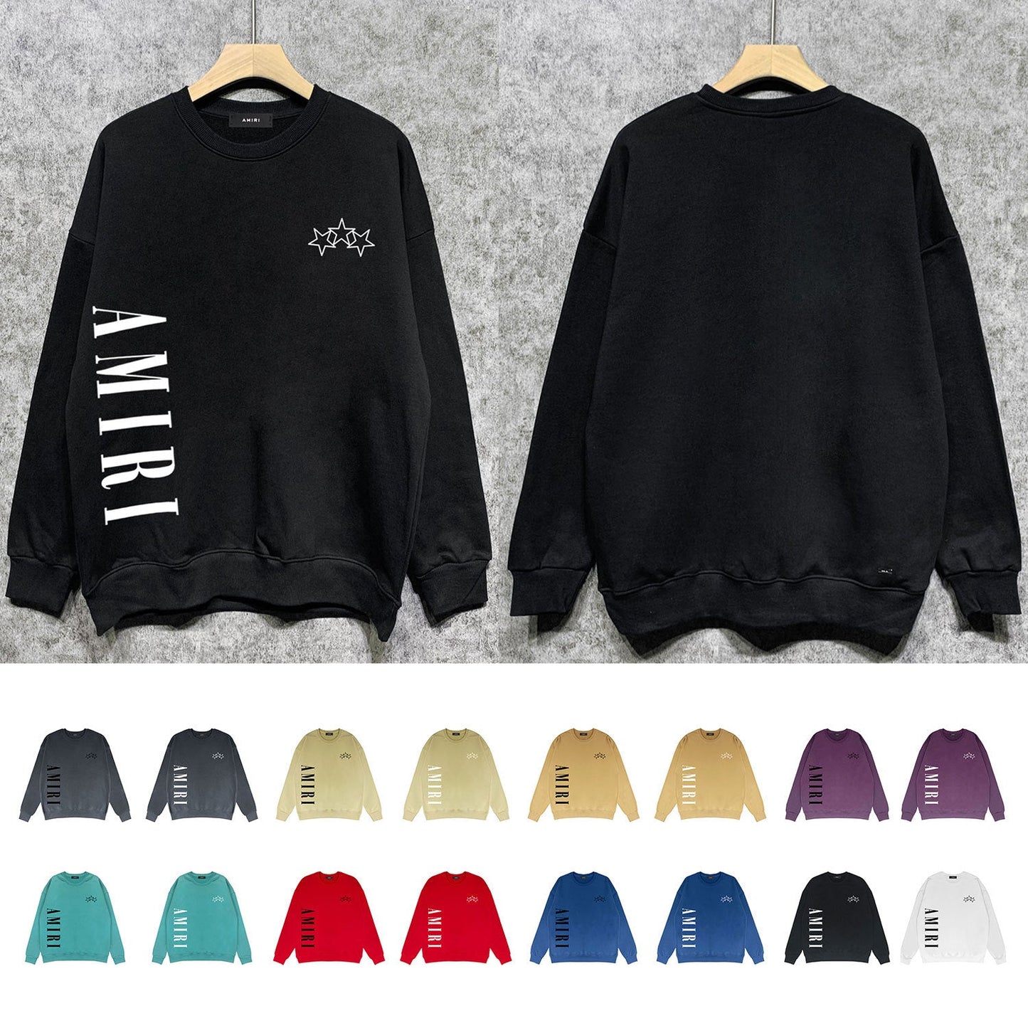 Amiri Sweatshirt Loose Casual Print Round Neck Sweater