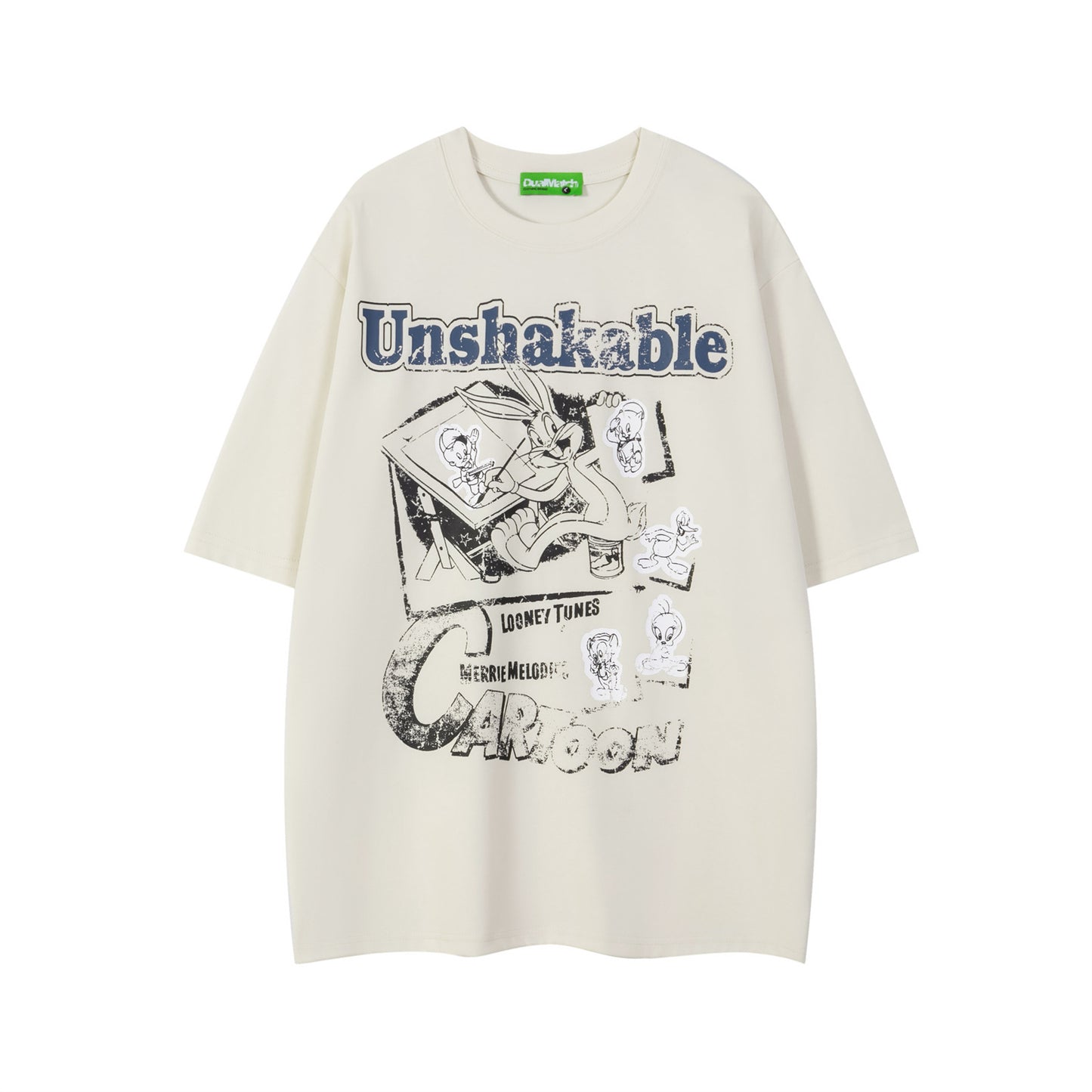 Vintage tarz t shirt rabbit print short sleeve t-shirt summer oversize top